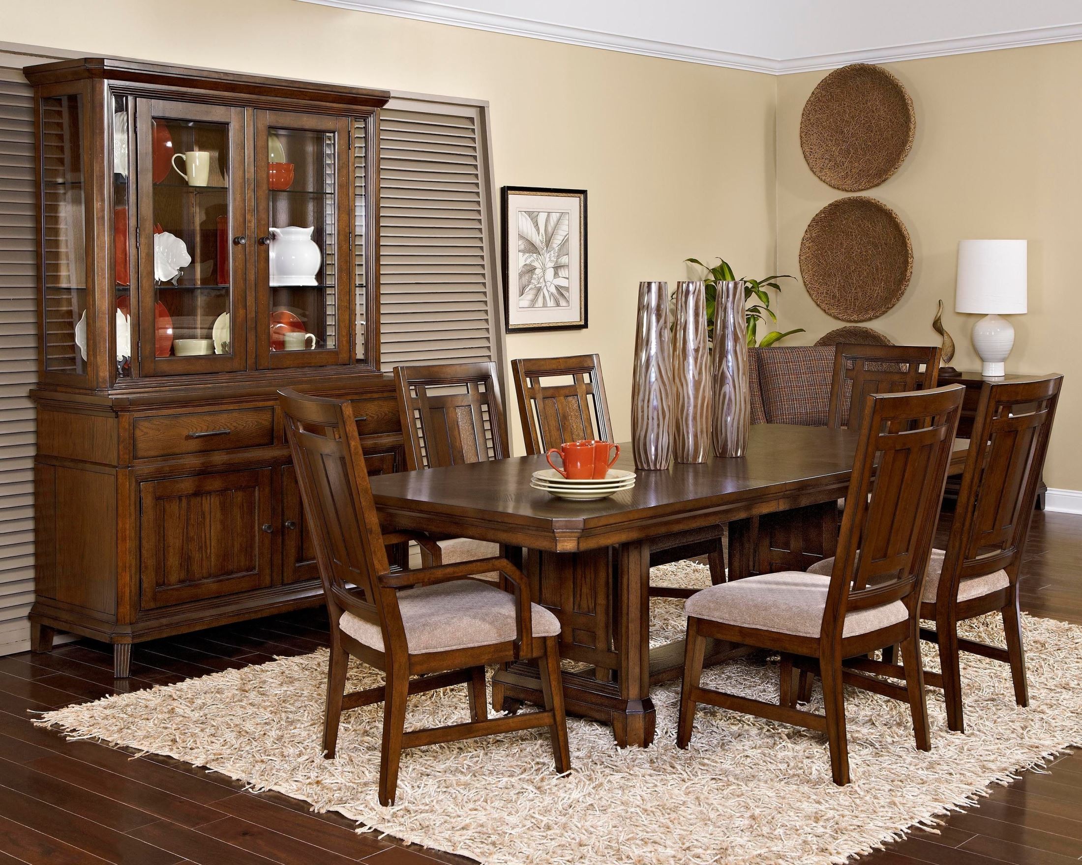 Estes Park Artisan Oak Rectangular Trestle Dining Room Set, 4364531