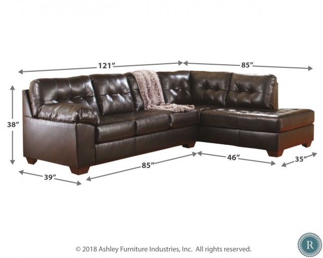 Alliston Chocolate Right Arm Facing Sectional from Ashley (201016617