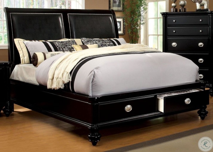 Laguna Hills Black Queen Storage Platform Bed from Furniture of America