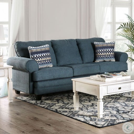 Aylmer Dark Teal Sofa from Furniture of America Coleman Furniture