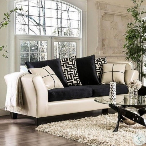 Kaelyn Pearled Ivory Sofa from Furniture of America Coleman Furniture