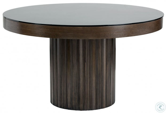 Jakarta Round Black Glass Top Dining Table From Sunpan Coleman