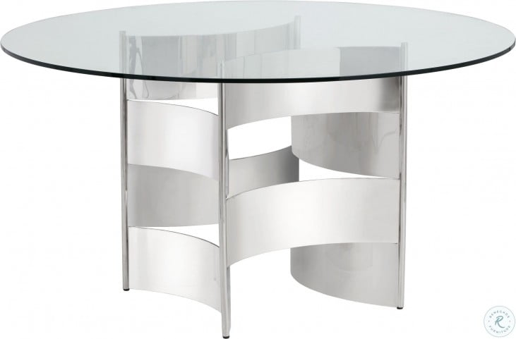 Ikon Stainless Steel Quincy Round Dining Table From Sunpan Ikon Stainless Steel Quincy Round
