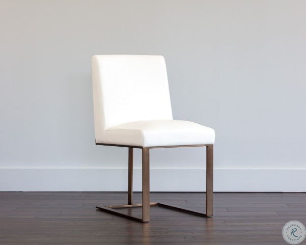 Ikon White Leather Dean Dining Chair From Sunpan Coleman Furniture Ikon White Leather Dean Dining Chair