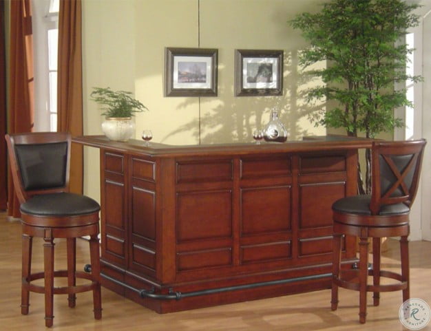 Manchester Distressed Walnut Raised Panel Return Bar Set From Eci Furniture Coleman Furniture