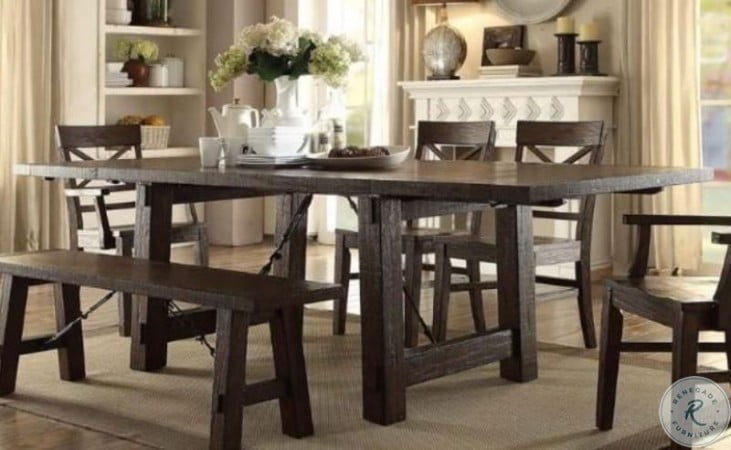 Gettysburg Dark Distressed Extendable Trestle Dining Table From Eci Furniture Coleman Furniture