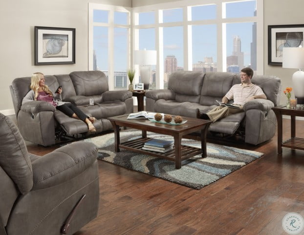 Trent Charcoal Reclining Living Room Set From Catnapper Coleman