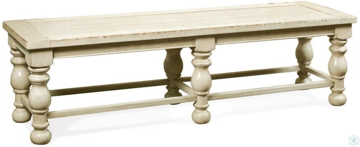Aberdeen Weathered Worn White Dining Bench From Riverside