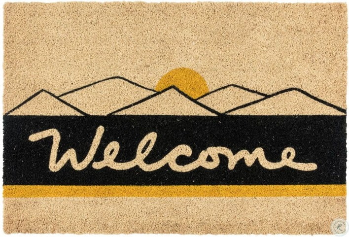 Black And Gold Desert Welcome Door Mat From Classic Home Coleman