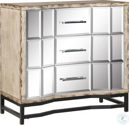 Stretford Aged Parchment And Mirror 3 Drawer Chest From Coast To