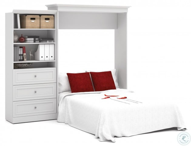Versatile White 101 Queen Wall Bed From Bestar 40885 17