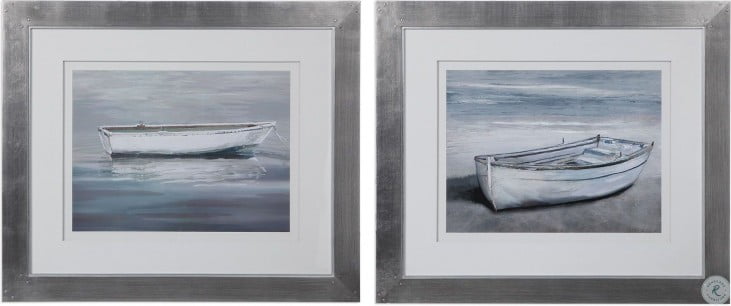 Wallpaper Anchored By The Beach Framed Print Wall Art Set Of 2 From Desktop Wallpaper Free