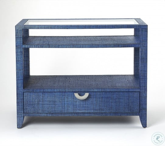 Amelle Blue Raffia Console Table From Butler Coleman Furniture