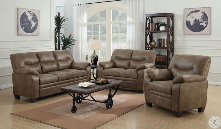 Meagan Brown Living Room Set Coaster Furniture