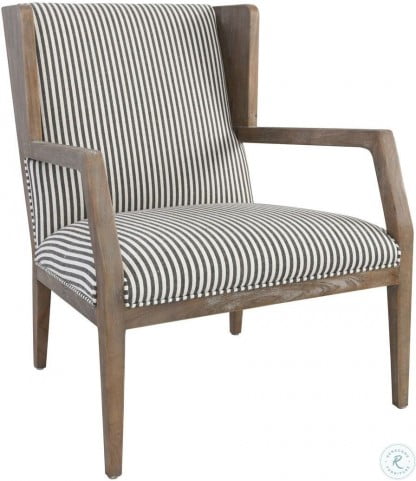 York Gray And Blue Striped Accent Chair From Classic Home