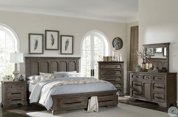 Toulon Unique Rustic King Storage Bed From Homelegance Coleman Furniture