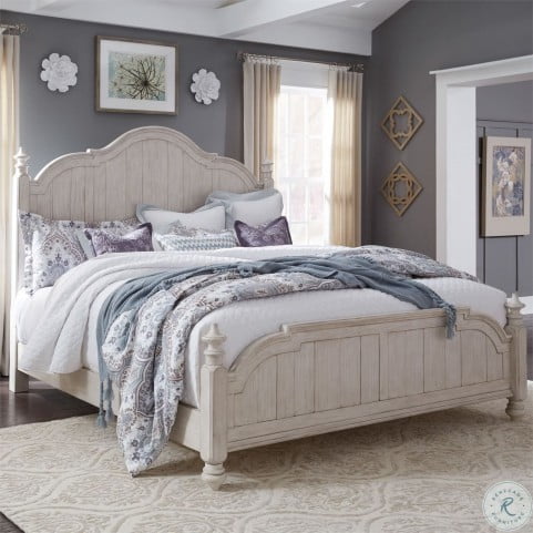Farmhouse Reimagined Antique White Queen Poster Bed From Liberty