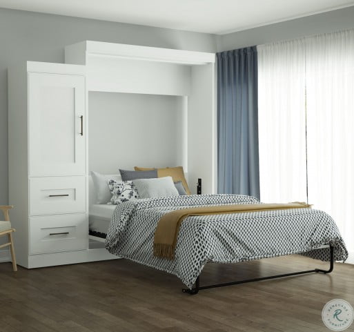 Edge By White Queen Wall Bed With 2 Drawer Storage Unit From