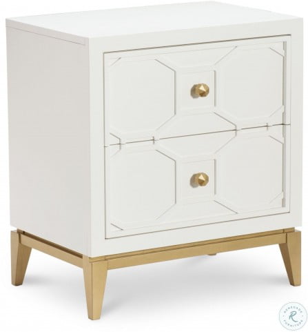 Uptown White And Gold Night Stand From Racheal Ray Home Coleman