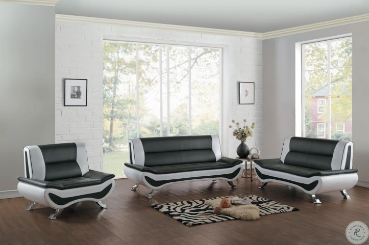 Veloce Black And White Living Room Set From Homelegance Coleman
