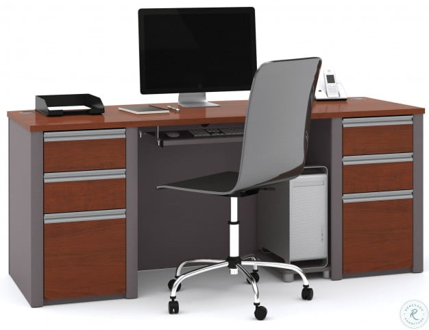Connexion Bordeaux Slate Executive Desk Set From Bestar 93850 39 Coleman Furniture