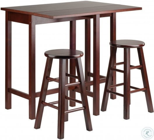 Lynnwood Antique Walnut 3 Piece Kitchen Island Set With 2 Square