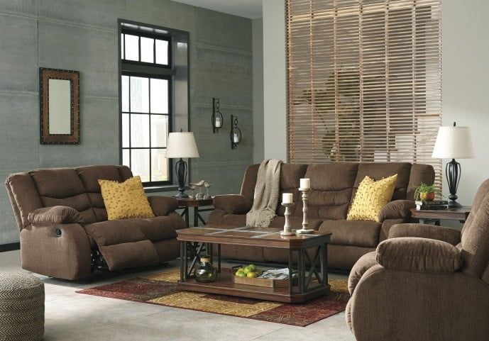 Tulen Chocolate Reclining Living Room Set From Ashley Coleman