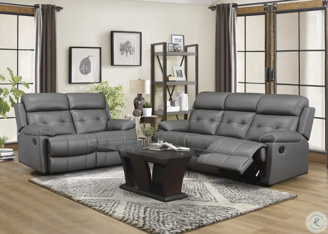 Lambent Dark Gray Double Reclining Living Room Set From