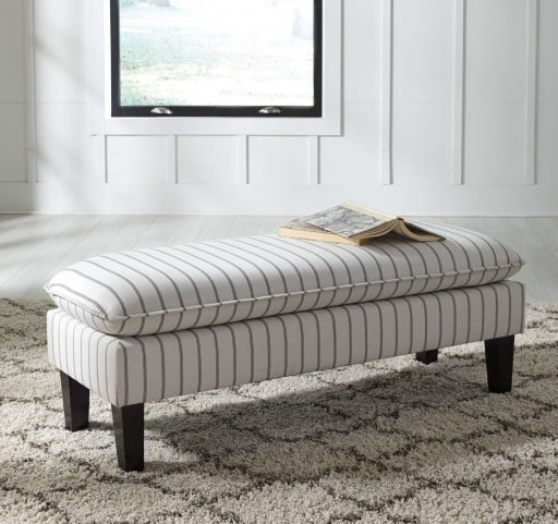 Arrowrock White and Gray Accent Bench from Ashley ...