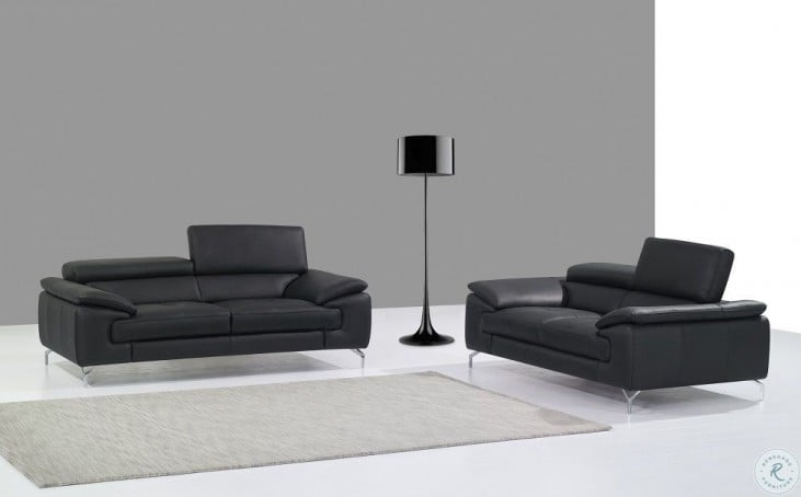 A973 Black Italian Leather Living Room Set From J M 17906111 S