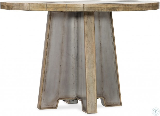 Urban Elevation Light Wood 44 Round Metal Dining Table From