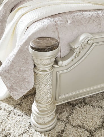 Cassimore North Shore Pearl Silver Cal. King Panel Bed ...