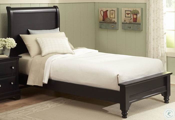 The Cottage Collection Black Twin Sleigh Panel Bed from ...