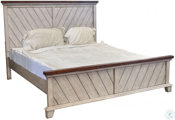 Bear Creek Rustic Ivory And Honey Panel Bedroom Set From Steve