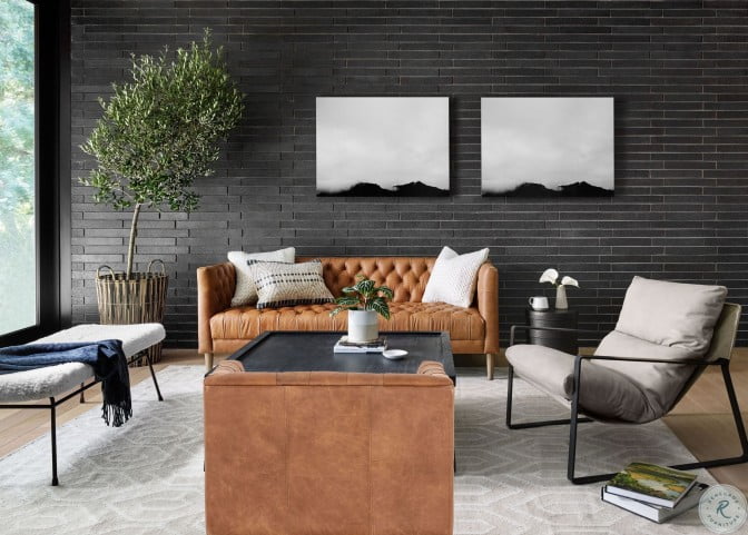 Kensington Natural Emmett Sling Chair Umber From Fourhands