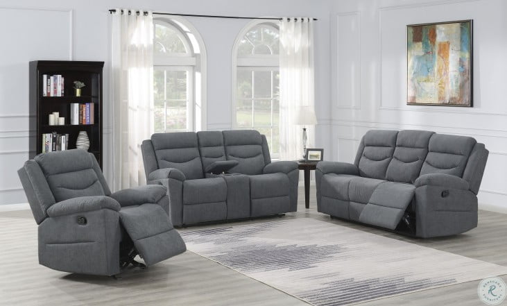 Chenango Dark Grey Reclining Living Room Set From Steve Silver