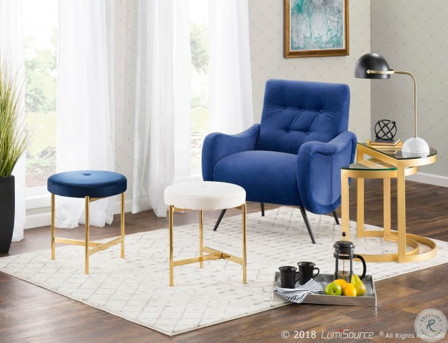 Chloe Blue And Goldvanity Stool From Lumisource Coleman Furniture