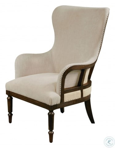 Latte Cream Wood Framed Wingback Arm Chair from Pulaski ...