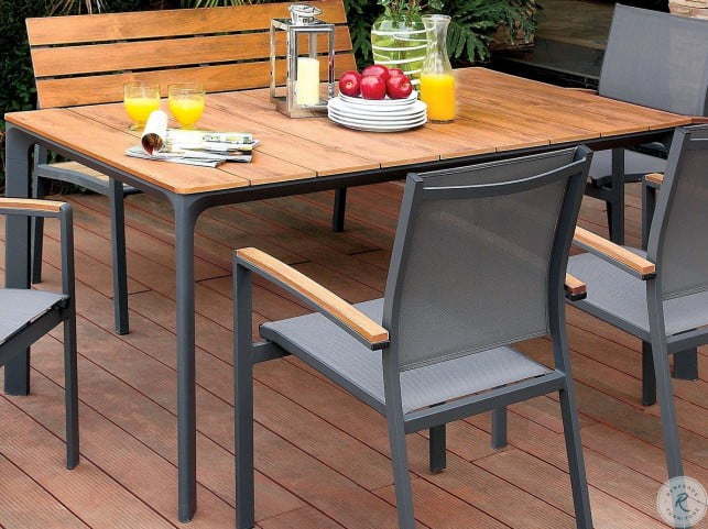 Oshawa Oak And Gray Outdoor Patio Dining Table Cm Ot1868 T