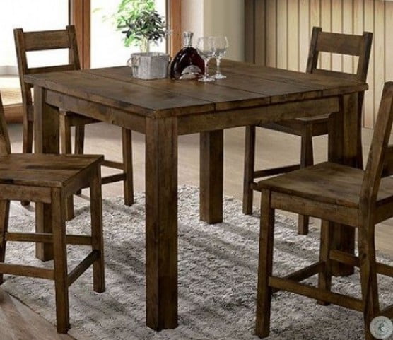 Kristen Ii Rustic Oak Counter Height Dining Table From Furniture Rustic Oak Counter Height Dining Table