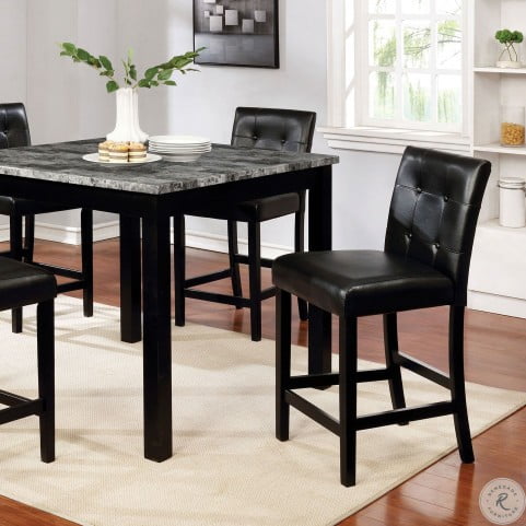 Wildrose Gray And Black 5 Piece Counter Height Dining ...
