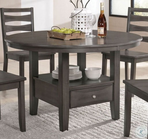 Caprice Antique Warm Gray Round Dining Table From Furniture Of