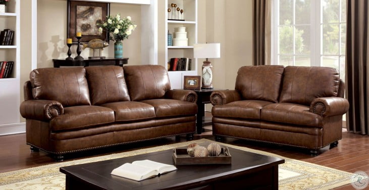 Rheinhardt Dark Brown Living Room Set From Furniture Of America