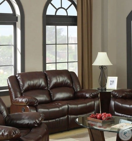 Winslow Rustic Brown Reclining Loveseat From Furniture Of America Coleman Furniture