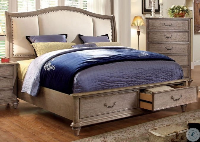 Belgrade I Rustic Natural Tone Upholstered King Platform Storage Bed From Furniture Of America Cm7614ek Bed Coleman Furniture,Drawing Diya Decoration Images