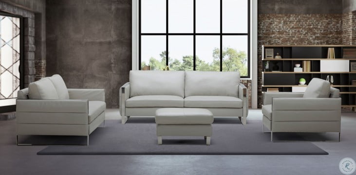 Constantin Light Grey Leather Living Room Set From Jnm Coleman