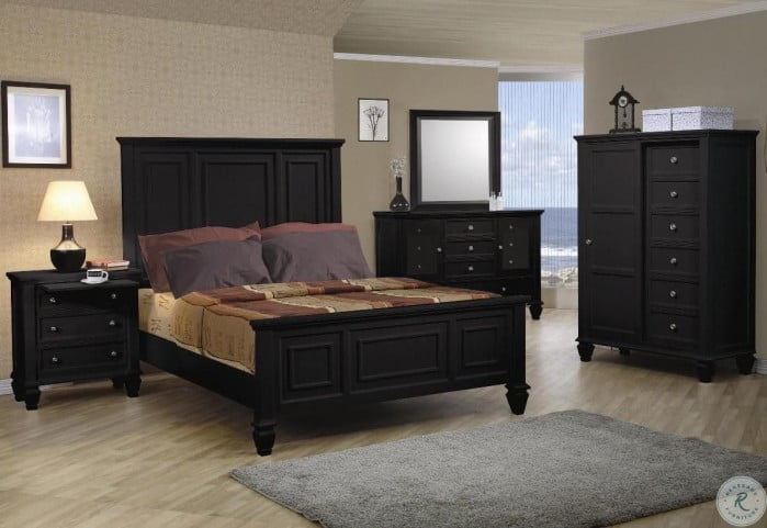 Sandy Black Panel Bedroom Set From Coaster 20132 Coleman Furniture