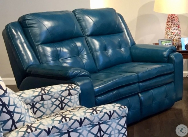 Inspire Peacock Power Headrest Reclining Living Room Set From
