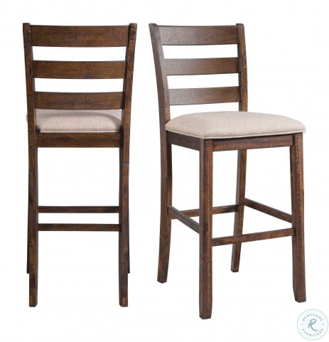 Dex Dark Walnut 30 Ladder Back Bar Stool Set Of 2 From Picket