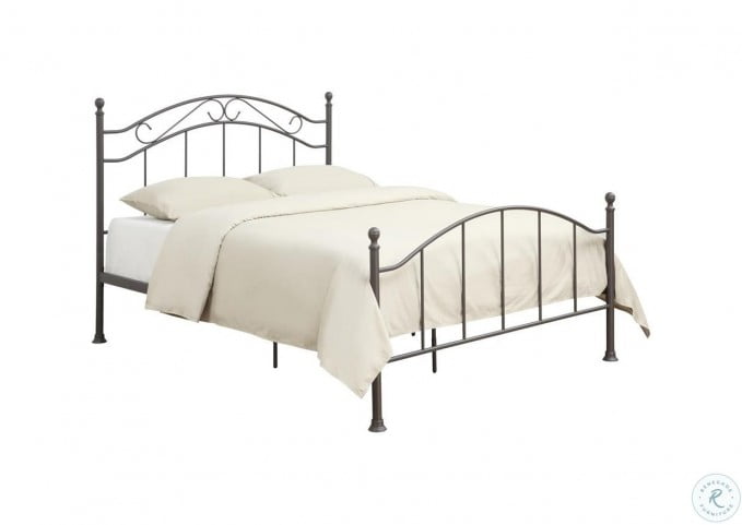 Brown Powder Coated King Scroll Metal Bed From Pulaski Coleman Furniture